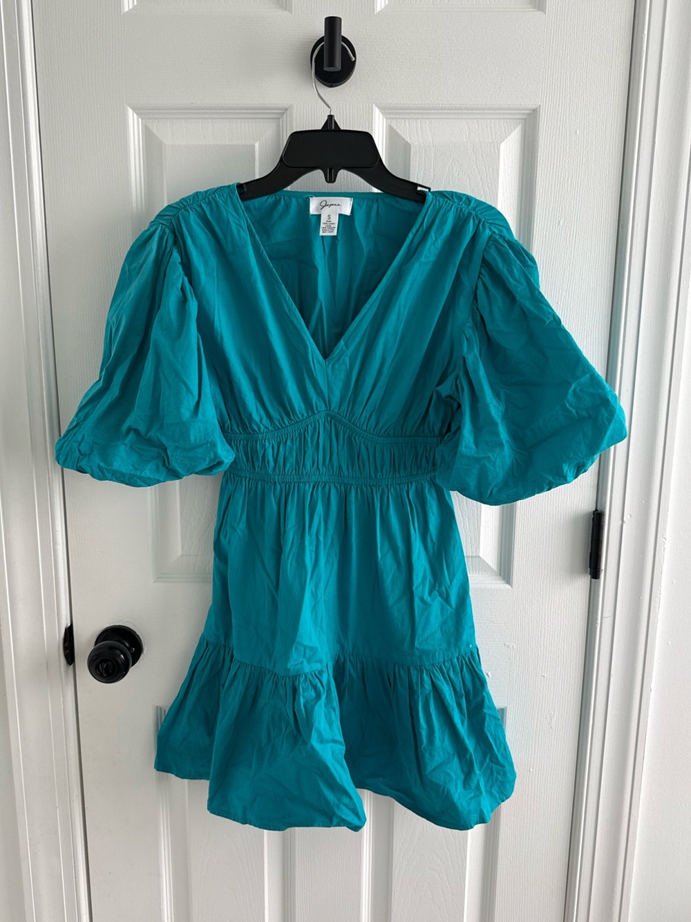 Baby Doll Cinch Waist Puff Sleeve Mini Dress